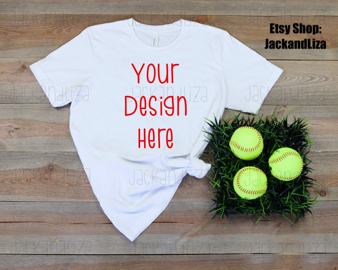 Download Softball tshirt MockupWhite T Shirt Mockup Bella Canvas | Etsy