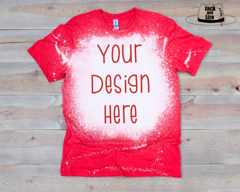Download Red Bleached Gildan Softstyle Tshirt Mockup Red Bleach | Etsy