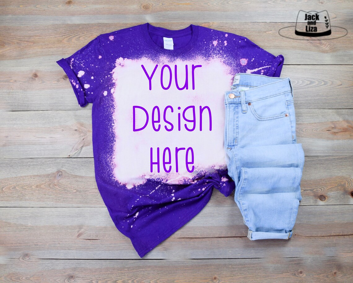 Download Bleached tshirt Mockup Purple bleached tshirt bleached tee ...
