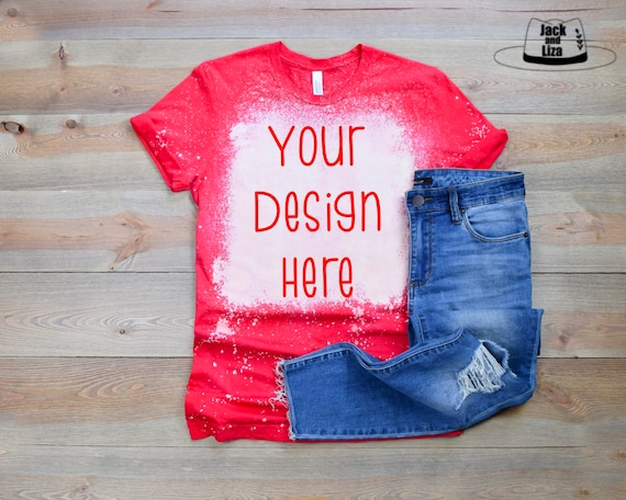 Download Red Bleached Bella Canvas T Shirt Mockup Red Bleached Mockup Etsy