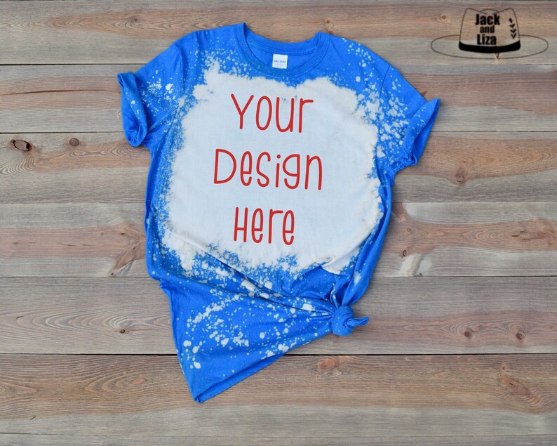 Download Blue bleached mockup Bleached Tshirt mockup Gildan ...