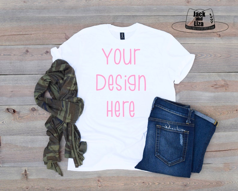 Download Anvil Mockup white shirt Mock up Flat Lay Photo Anvil | Etsy