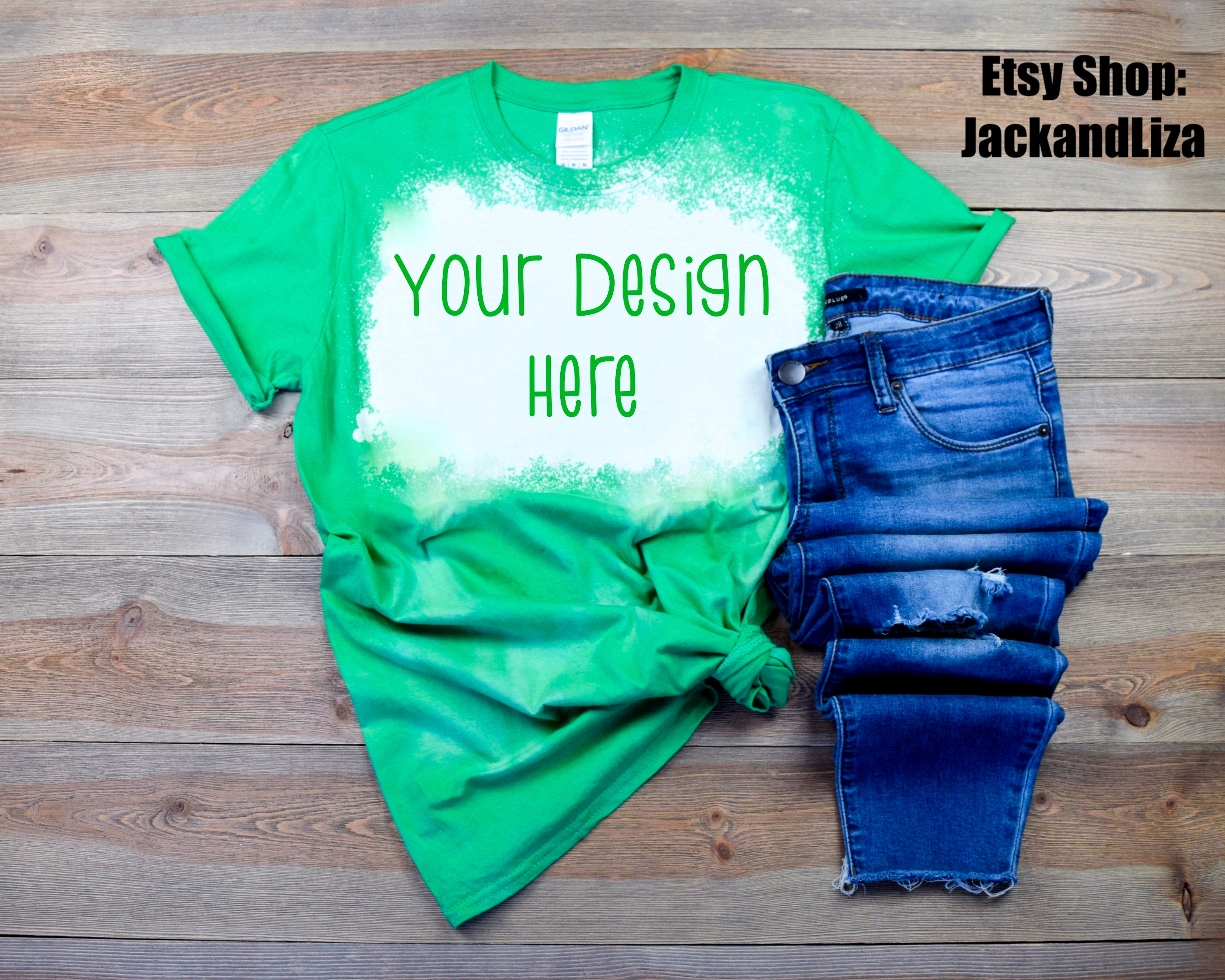 Bleach Gildan Green Mockup Heather Irish Green Bleached T Shirt Mockup ...