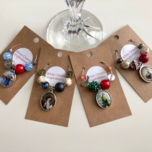 Saint Wine Charms | St. Christopher | St. Benedict | St. Jude | St. Padre Pio | Catholic Gifts | Religious