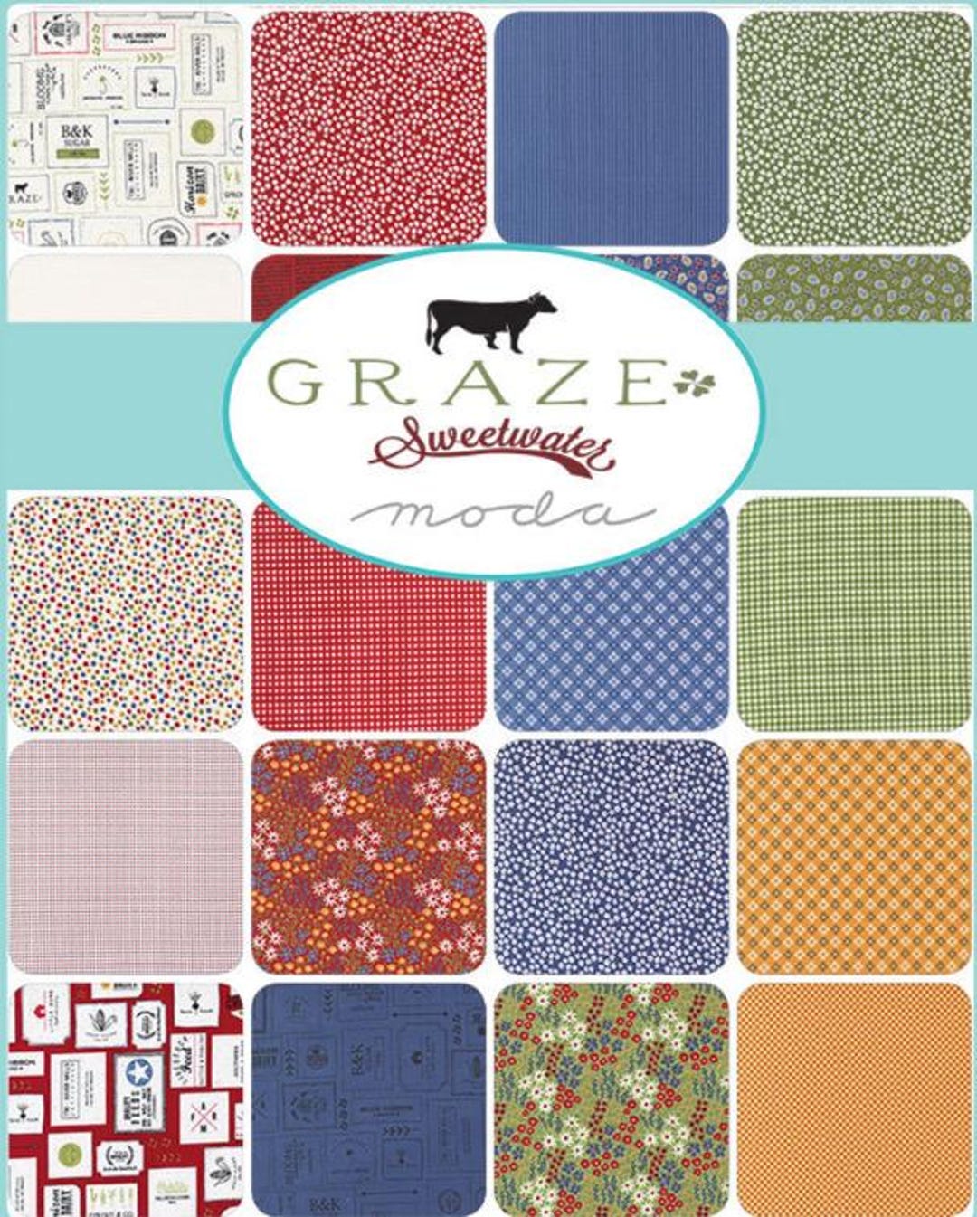 DESTASH: Graze Fat Quarter Bundle by Sweetwater for Moda Fabrics - Etsy