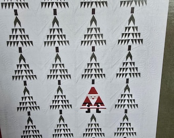 DESTASH:  Santa in the Pines Quilt Kit by Moda