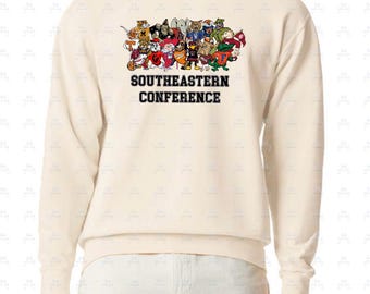 SEC Mascots Crewneck with Updated SEC Teams