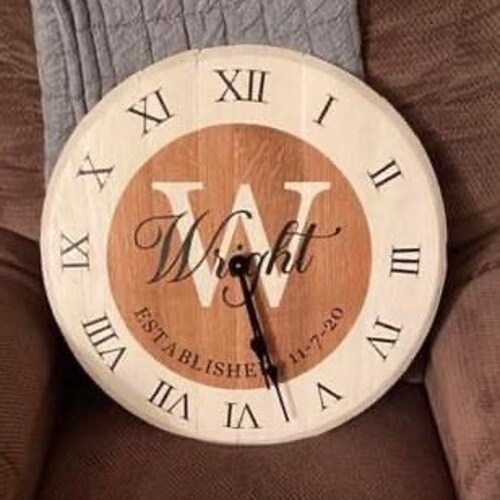 Authentic Bourbon Barrel Head Wall Clock Etsy