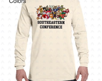 SEC Mascots Long Sleeve with Updated SEC Teams