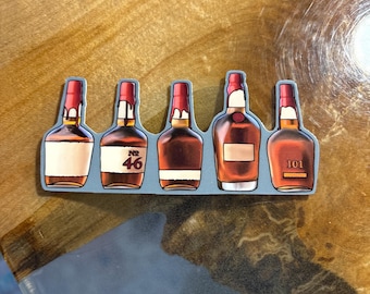 Maker's Mark Bourbon Whisky Inspired Hand-drawn Ornament + Sticker