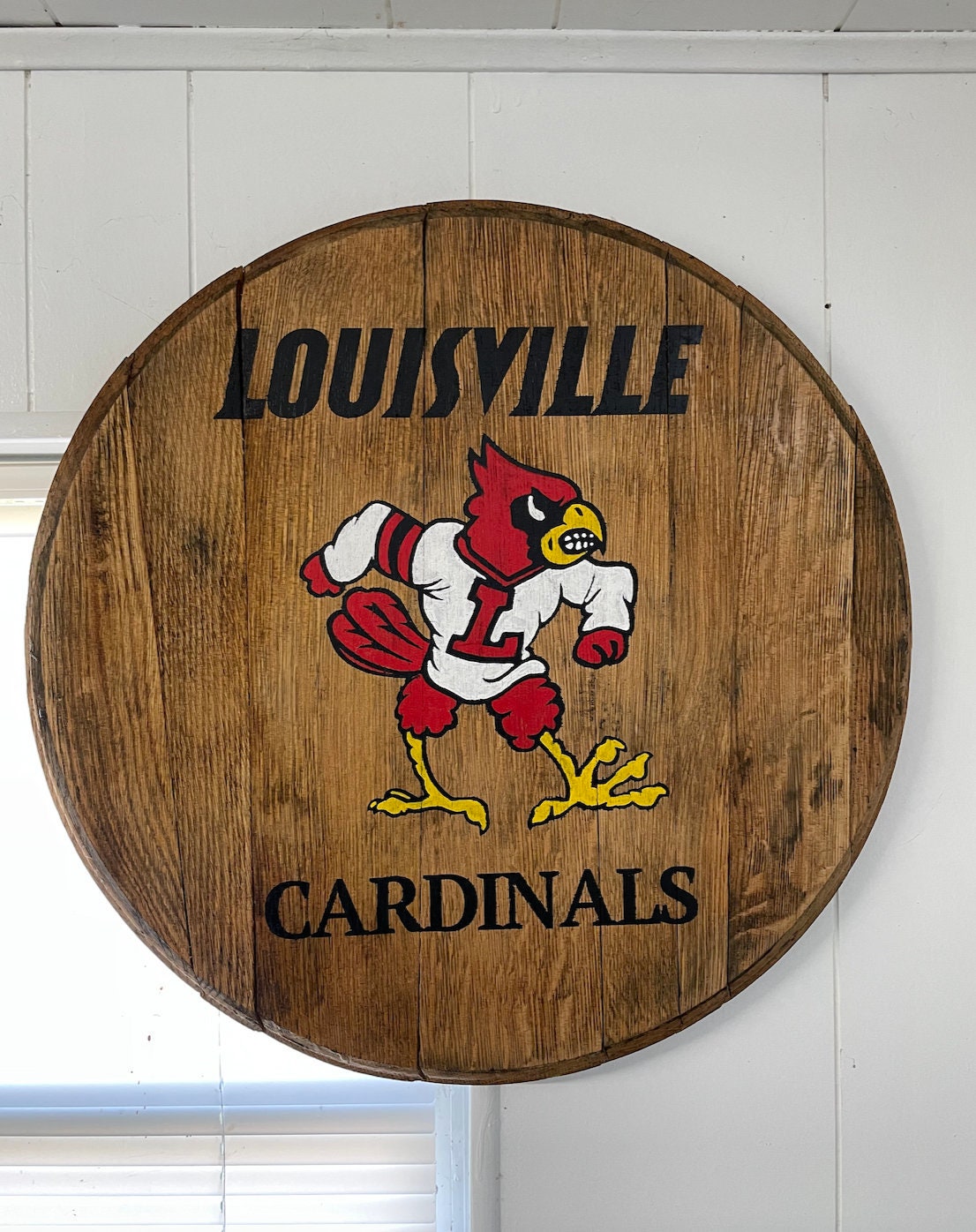 Louisville Cardinals Mascot Silver Dangle Earrings