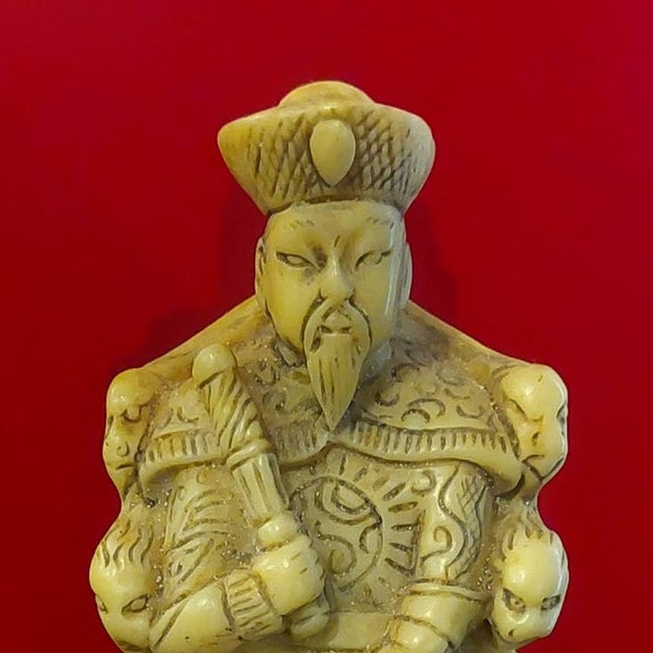 Vintage Italy Asian Emperor Resin Figurine/Sculpture Hand Carved