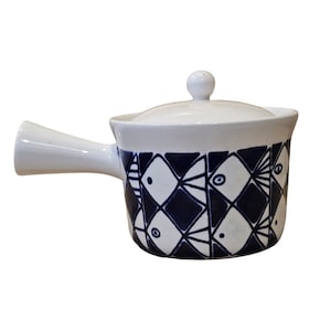 1950s Vintage FISH Rörstrand Sweden Frisco Porcelain Lidded Casserole Dutch Oven