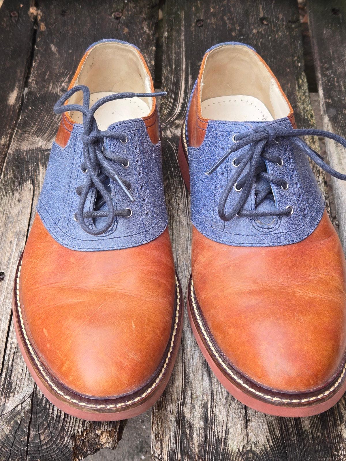 Vintage 90s Cole Haan Suede Saddle Oxford Brogue Shoes Tan Brown 10M Prep Trad Cole Haan Mens Oxford Shoes - Etsy main image 4