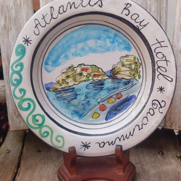 Vintage Giovanni Desimone Atlantis Bay Hotel Ceramic Souvenir Dish