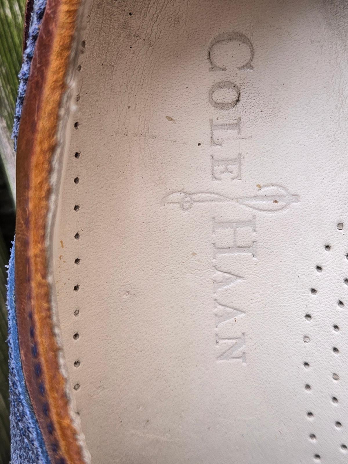 Cole Haan NikeAir Air Sole Saddle Brown Blue Leather Sz 7.5 M Oxford Cole Haan Nikeair Air Sole Saddle Brown Blue Leather Sz 7.5  main image 2