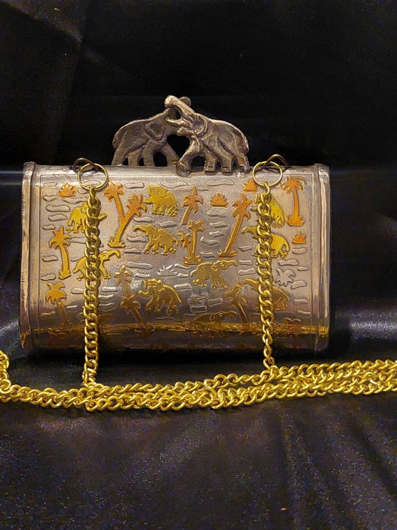 metal clutches vintage brass Gem