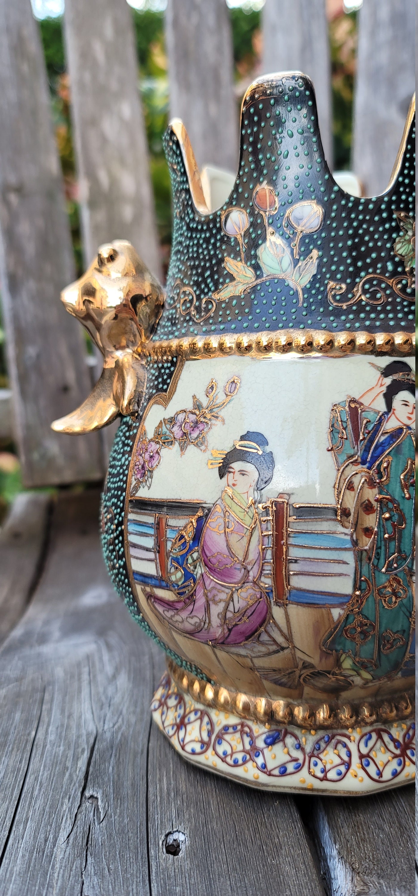 Vintage chino royal Satsuma jarrón pintado a mano Geisha Etsy