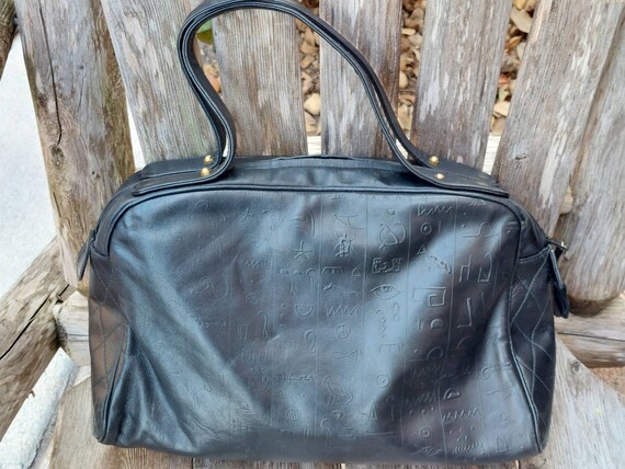 Vintage 80's VENETTO AMI KAHN Black Leather w/Sna… - image 5