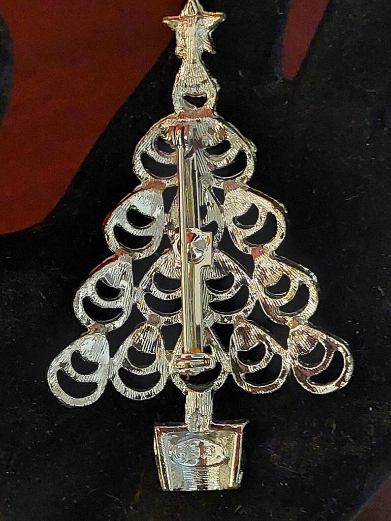 Beatrix BJ Icy Blue Christmas Tree Brooch With Blue Rhinestones - Etsy