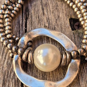 Uno De 50 Damen Silber Ton & Leder Perlen Faux Perlenarmband, 7,5 Zoll Bild 8