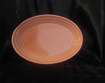 Vintage 9.5&quot; Fiesta Fiestaware Pink Rose Homer Laughlin Oval Platter,
