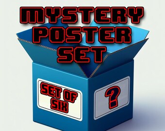 Mystery Set of 6 Video Game Reproduction Poster Prints - Atari, Nintendo