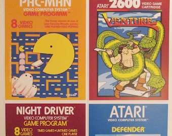 Atari 2600 Video Game Box Art Reproduction Four 8.5x11