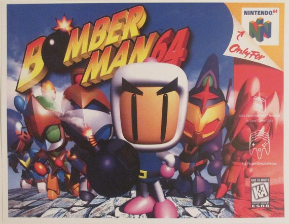 Nintendo 64 Retro Video Game Box Art Reproduction Four 11x8.5