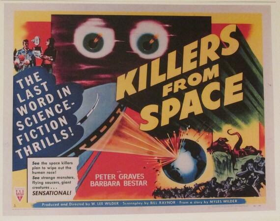 Vintage Sci-fi Poster Set: 1950s Reproduction Prints Six 11x8.5