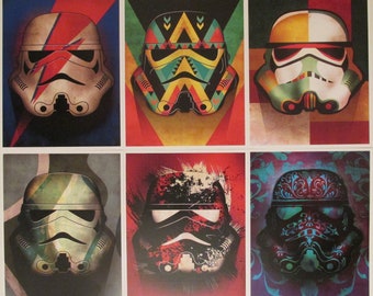 Star Wars Stormtrooper Pop Art Posters Prints - Six 8.5x11 Poster Prints