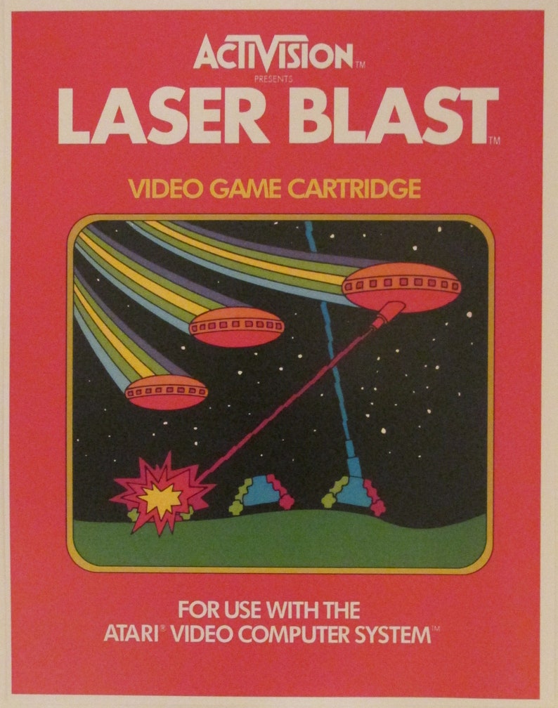 Activision Atari 2600 Video Game Box Art Reproduction 8.5x11 Poster Prints - Enduro, Megamania, Laser Blast, Decathlon - Vintage Game Poster Decor. Atari vintage video game cover art from the Atari 2600 retro game console.