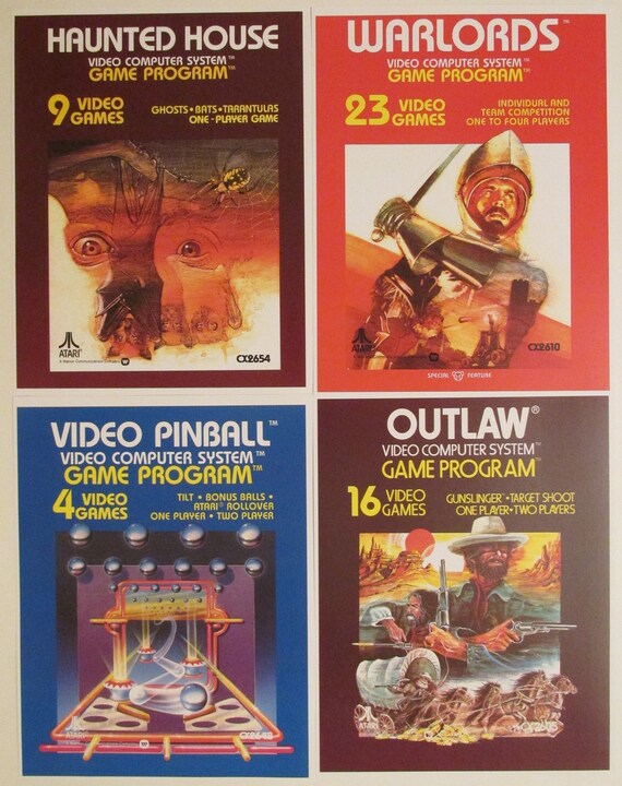 Atari 2600 Video Game Box Art Reproduction Four 8.5x11