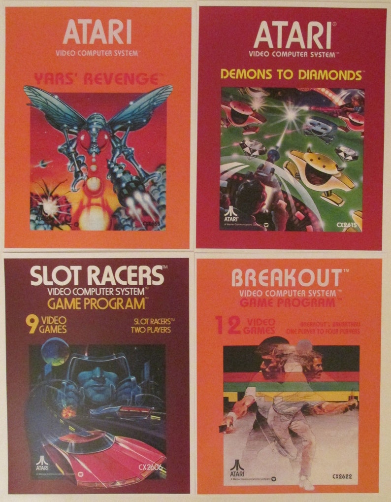 Atari 2600 Video Game Box Art Reproduction Four 8.5x11 Poster - Etsy
