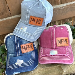 Meme hat | Meme gift | Custom hat | Leather patch | Meme trucker hat | Meme personalized gift | Meme shirt | Meme Clause | Grandma gift