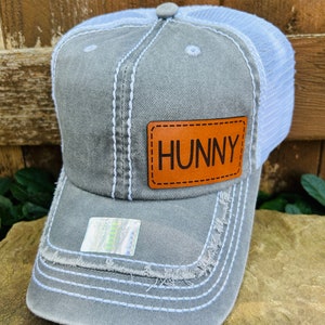Hunny hat | Hunny gift | Custom hat | Leather patch | Hunny baseball hat | Cap | Hunny nickname | Hunny personalized gift