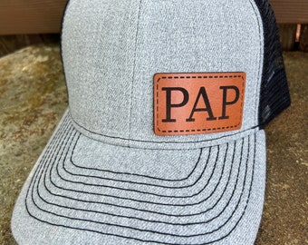 Pap hat |  Pap gift | Custom hat | Leather patch |  Pap baseball hat | Pap trucker hat | Pap cap | Pap | Grandparent gifts | Grandpa gift
