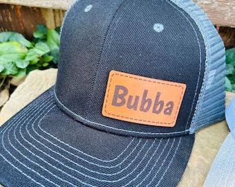 Bubba hat | Bubba gift | Custom hat | Leather patch | Bubba baseball hat | Nickname hat | Bubba nickname | Bubba personalized gift