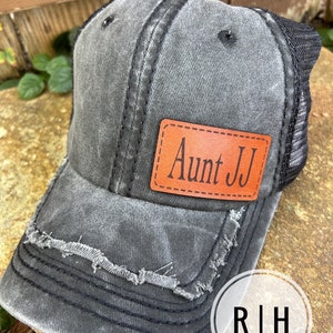 Women Custom hat | Custom gift | Nickname hat | Leather patch | Custom name baseball hat | Grandma gift |  personalized gift