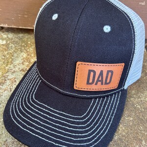 Dad hat |  Dad gift | Custom Leather patch  | Dad trucker hat | Dad cap | Dad gift | Grandparent gifts | Grandpa gift
