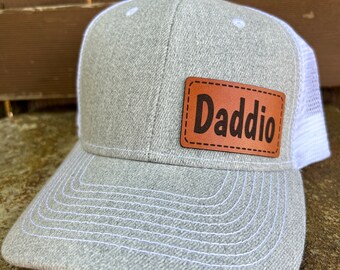 Daddio hat |  Daddio gift | Custom Leather patch  | Daddio trucker hat | Daddio cap | Daddio gift | Grandparent gifts | Grandpa gift