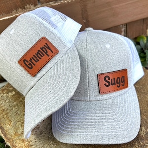 Men&#39;s Custom hat |  Custom gift | Custom hat | Leather patch |  Custom baseball hat | Custom trucker hat | Custom cap | Custom patch