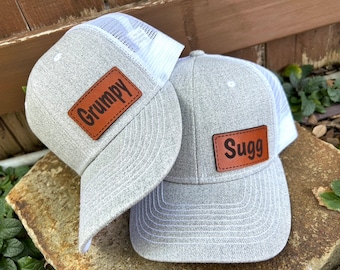 Men's Custom hat |  Custom gift | Custom hat | Leather patch |  Custom baseball hat | Custom trucker hat | Custom cap | Custom patch