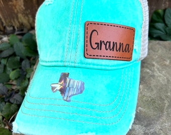 Granna hat | Granna gift | Custom hat | Leather patch | Granna baseball hat | Cap | Granna nickname | Granna personalized | Granna