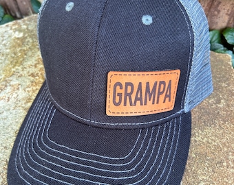 Grampa hat |  Grampa gift | Custom hat | Leather patch |  Grampa baseball hat | Grampa trucker hat | Grampa cap | Grampa