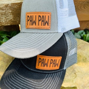 PawPaw hat | PawPaw cap | PawPaw gift | Custom hat | Leather patch | PawPaw baseball hat | PawPaw tucker hat | PawPaw personalized gift