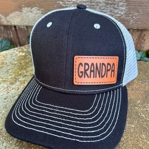 Grandpa hat |  Grandpa gift | Custom hat | Leather patch |  Grandpa baseball hat | Grandpa trucker hat | Grandpa cap | Grandpa