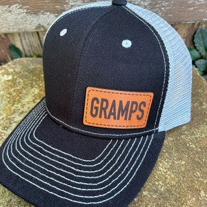 Gramps hat |  Gramps gift | Custom hat | Leather patch |  Gramps baseball hat | Gramps trucker hat | Gramps cap | Gramps |