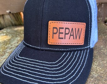 Pepaw hat |  Pepaw gift | Custom hat | Leather patch |  Pepaw baseball hat | Pepaw trucker hat | Pepaw cap | Pepaw