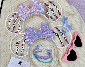 Eras Tour Taylor Friendship Bracelet themed Mouse Ears Headband - Long Live